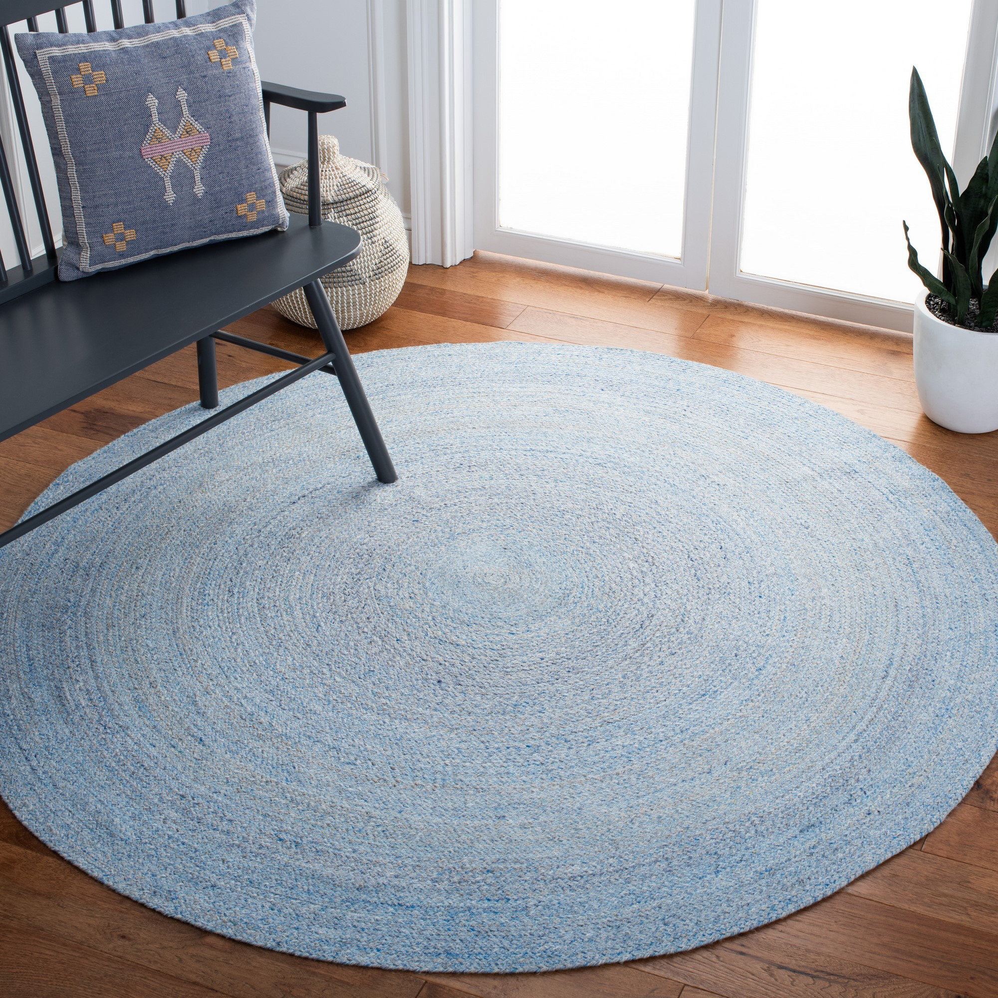Rosalind Wheeler Haddix Hand Braided Blue Area Rug Wayfair