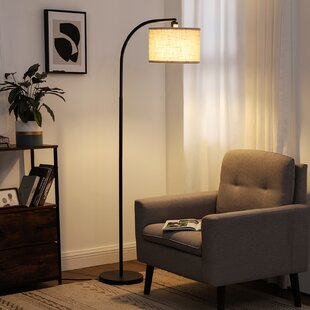 52" LED Floor Lamp Fabric Shade Adjustable RGB Bulbs Multi Color Soft Light UK 