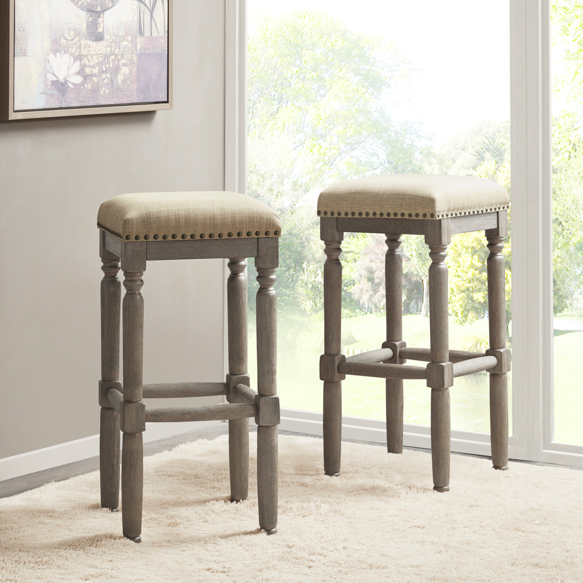 Three Posts™ Lossett Nailhead Counter & Bar Stool & Reviews Wayfair