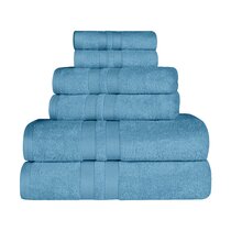 Royal Blue Bath Sheets Egyptian Cotton 525gsm Pack Set of 3 