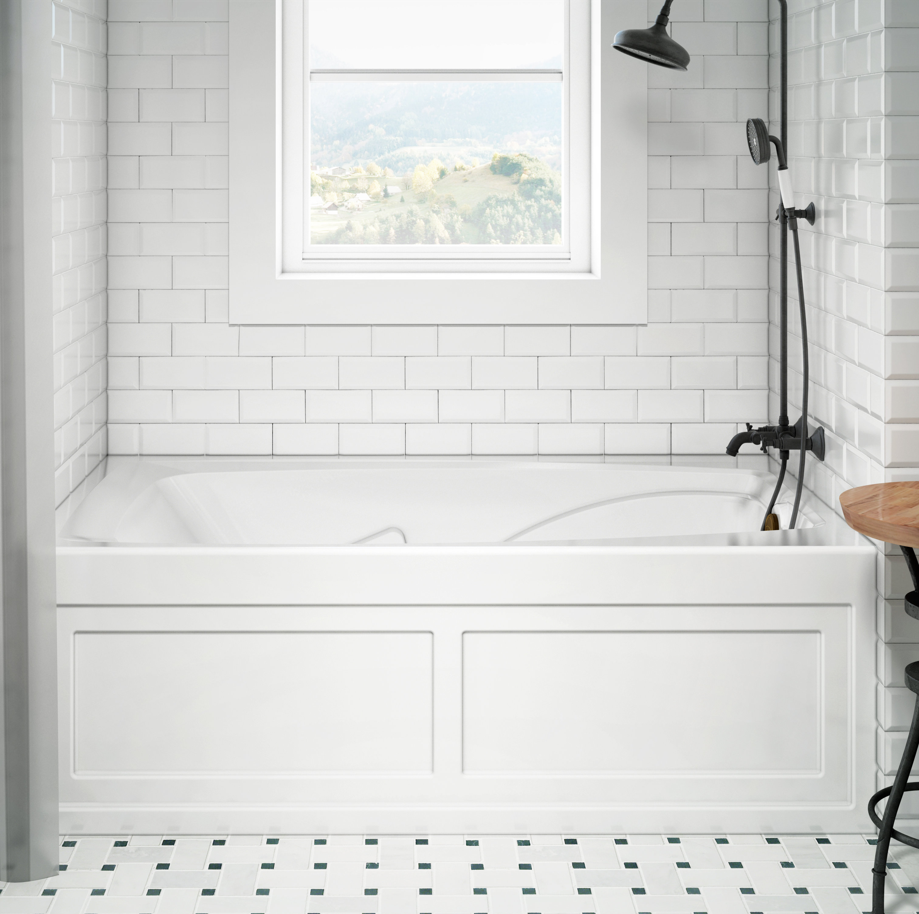 JACUZZI® Cetra® 60" x 32" Alcove Whirlpool Bathtub & Reviews | Wayfair
