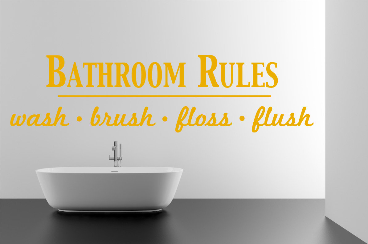 Ebern Designs Bathroom Rules Wall Decal & Reviews Wayfair