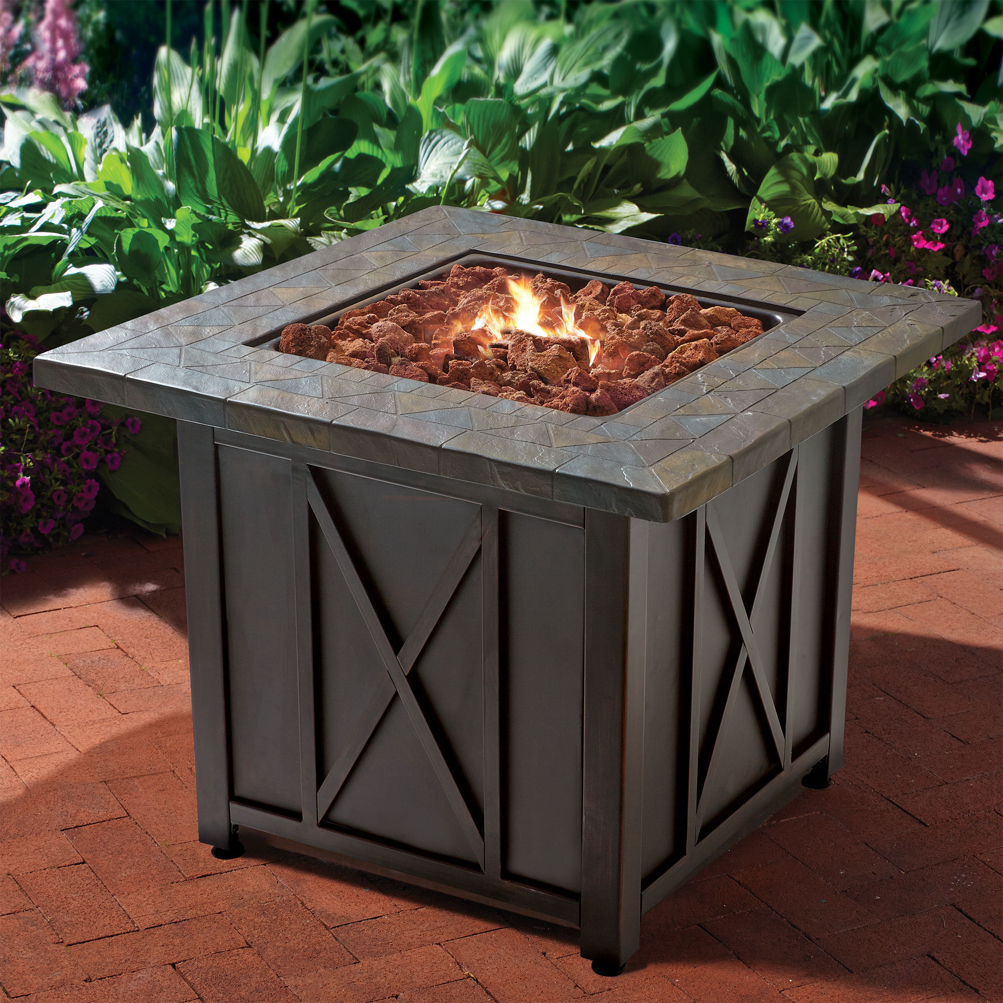 Mr. BarBQ Endless Summer 30,000 BTU LP Gas Outdoor Fire Pit Table