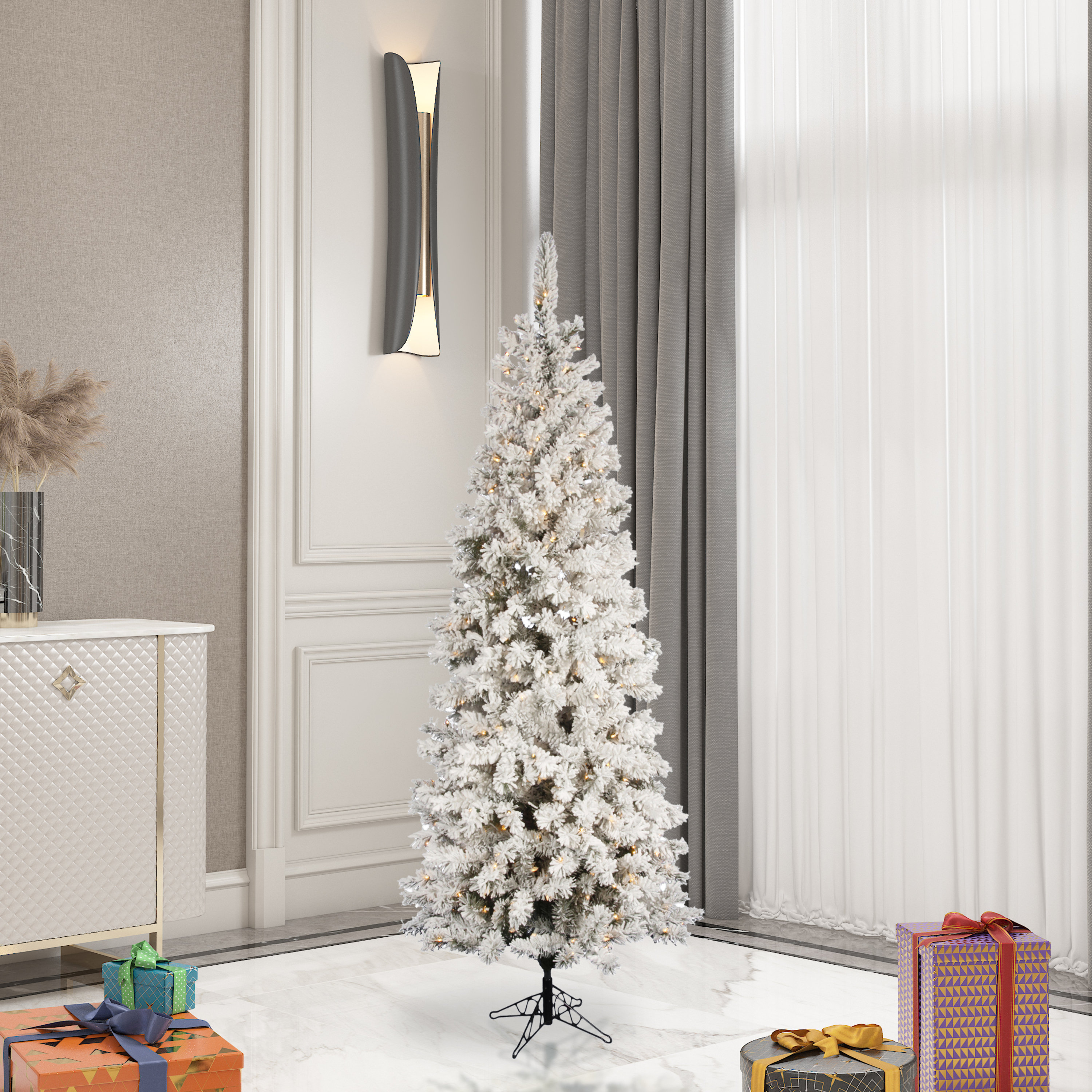 The Holiday Aisle® Pencil Pine Artificial Christmas Tree & Reviews