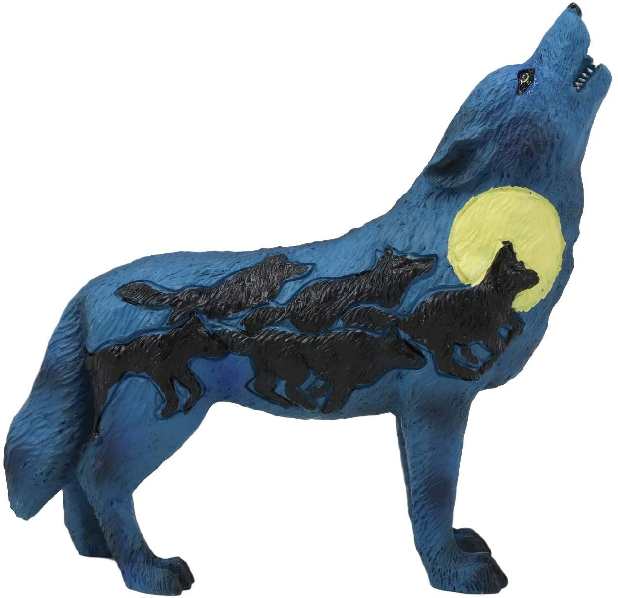 painted wolf figurines