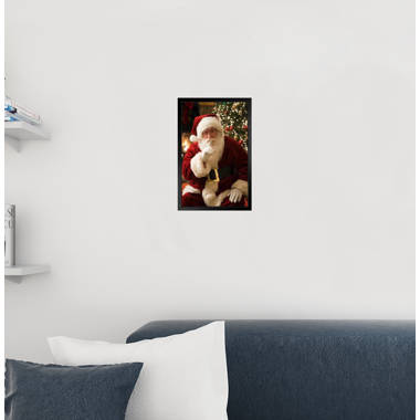 The Holiday Aisle® Santa Claus Pointing Christmas Decorations Indoor Matted  Framed Art Wall Decor 20X26 - Single Picture Frame Print | Wayfair