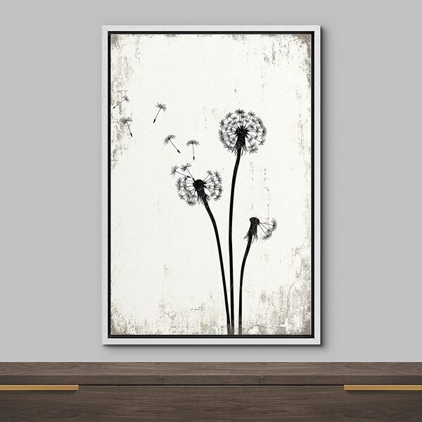 Dandelions  silouhette   Floral BOX FRAMED CANVAS ART Picture HDR 280gsm 
