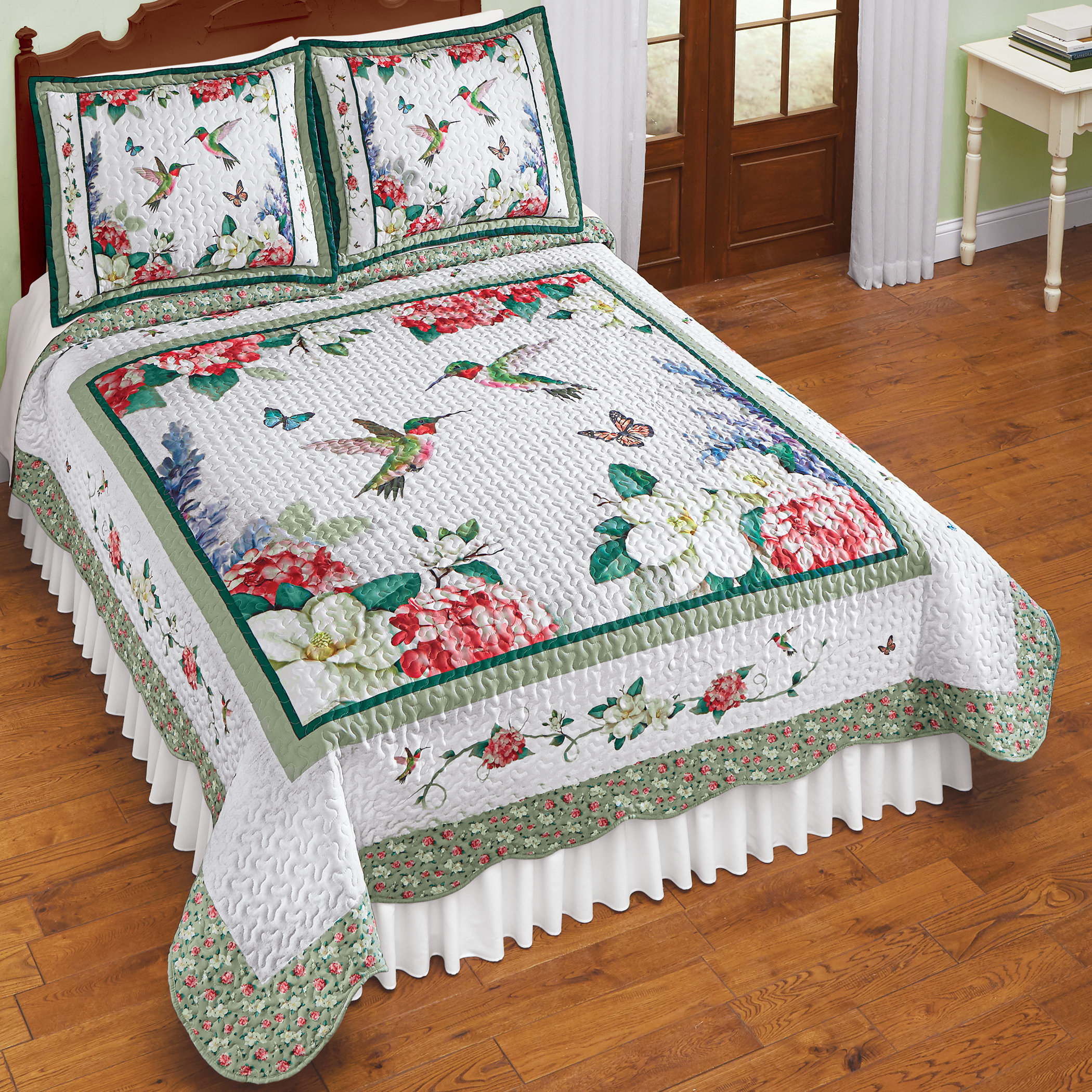 Red Barrel Studio® Green/White Microfiber Quilt & Reviews Wayfair