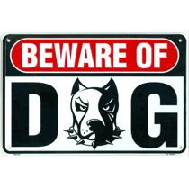 Beware of Dog Animals Tin Sign Metal Pattern Home Decor Wall Art