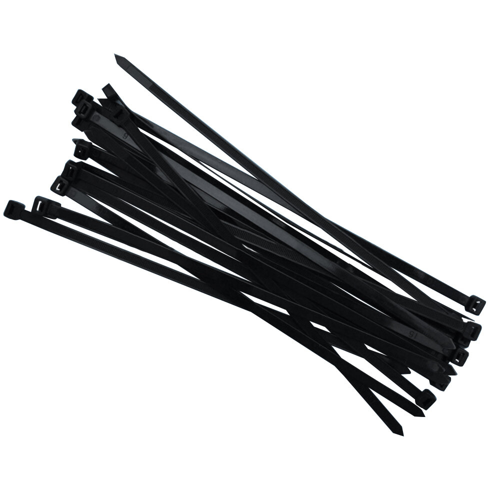 Black Mounting Head Hole 15" Inch Nylon Cable Wire Wrap Zip Tie 120 LB 1000 