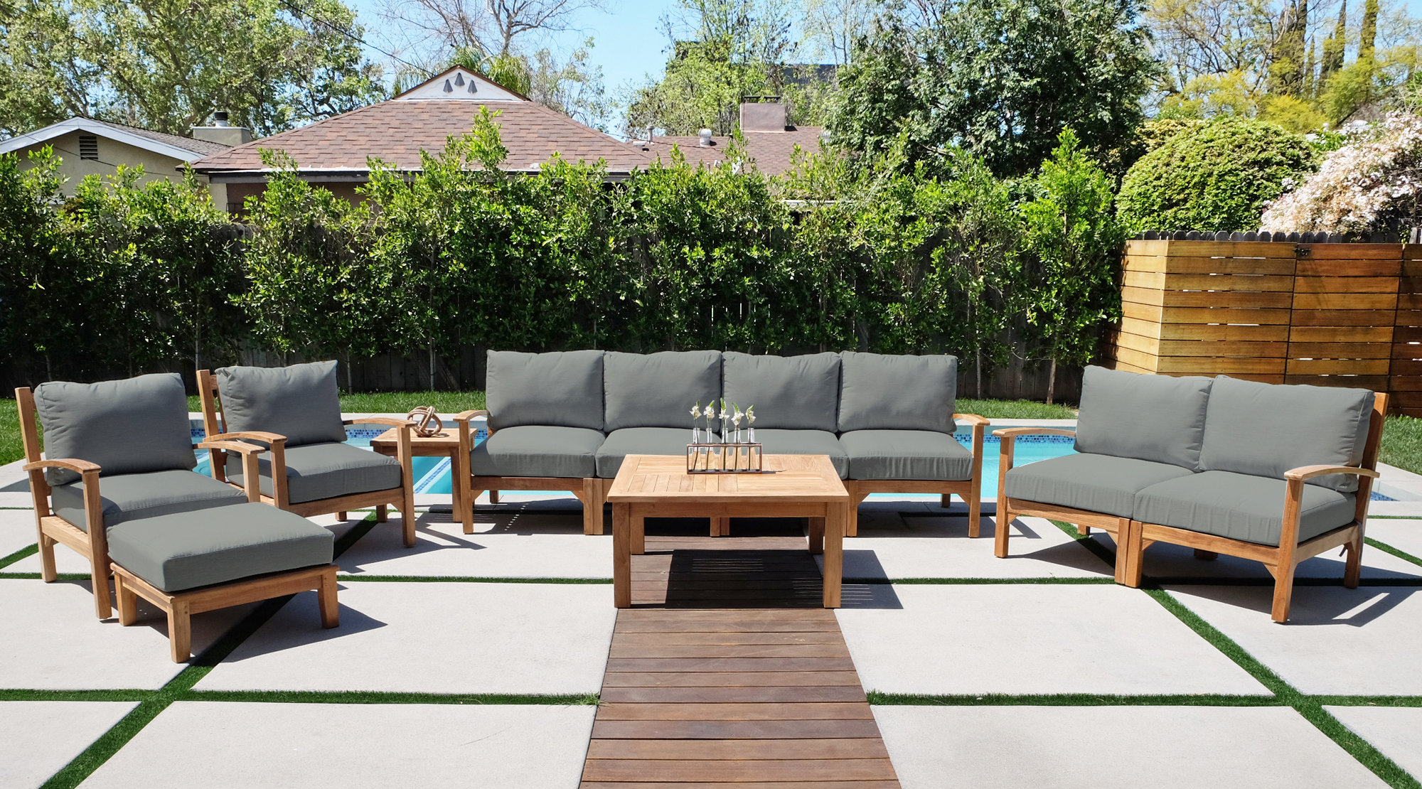 Willow Creek Designs Huntington Teak 4 Person Seating Group with