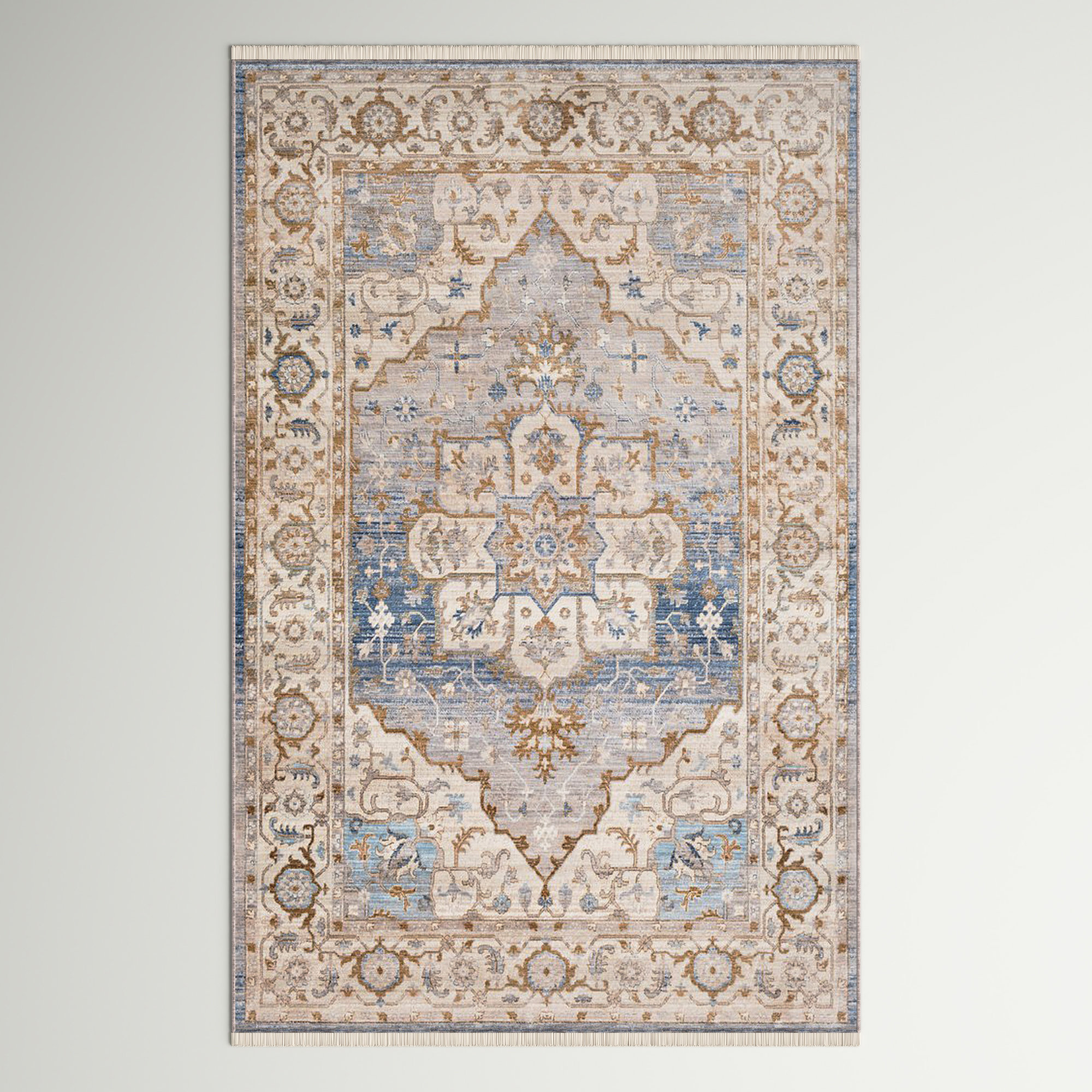 Three Posts™ Mendelsohn Oriental Sky Blue/Beige Area Rug & Reviews