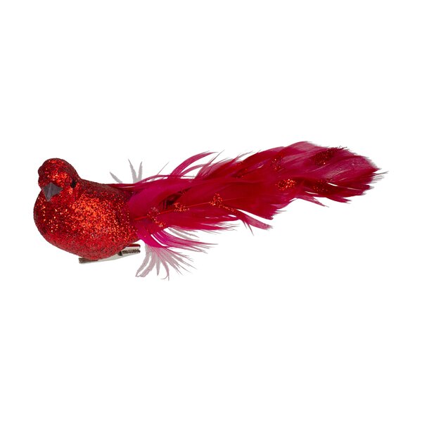 HOT Mini Clip-on Fake Birds Red Bird Xmas Ornaments Christmas Tree Decoration 