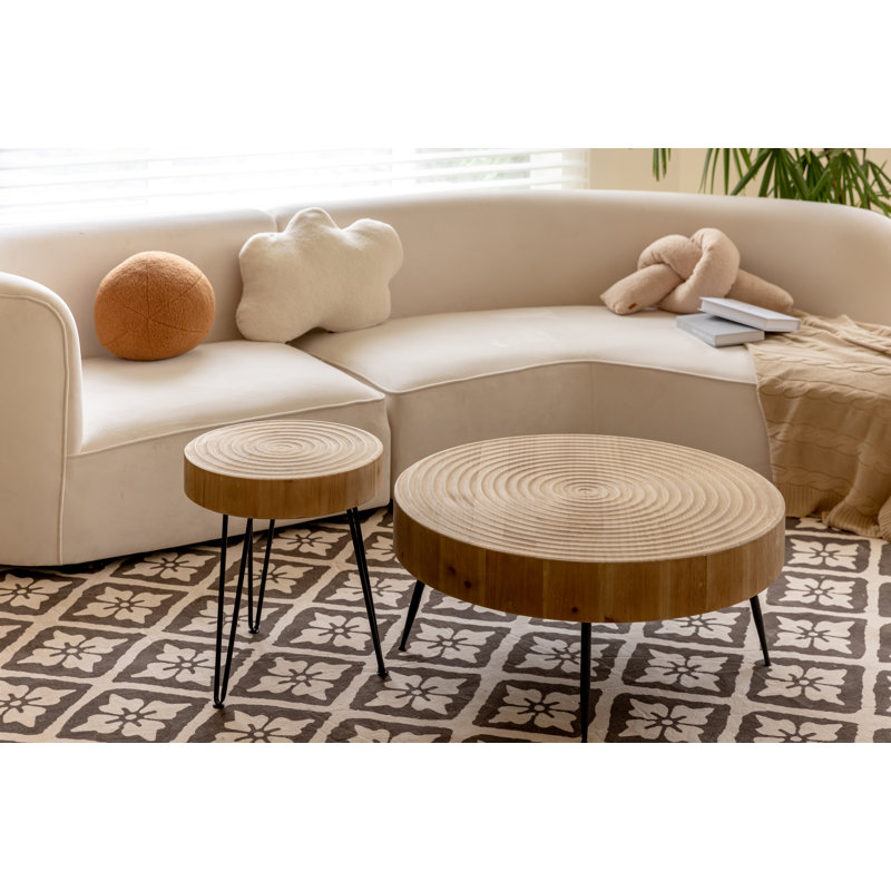 Nesting Coffee Table COZAYH 2-Piece Modern Farmhouse Living Room