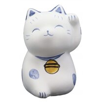 Beckoning Ceramic Maneki Neko Lucky Cat 8.25-Inches Tall 