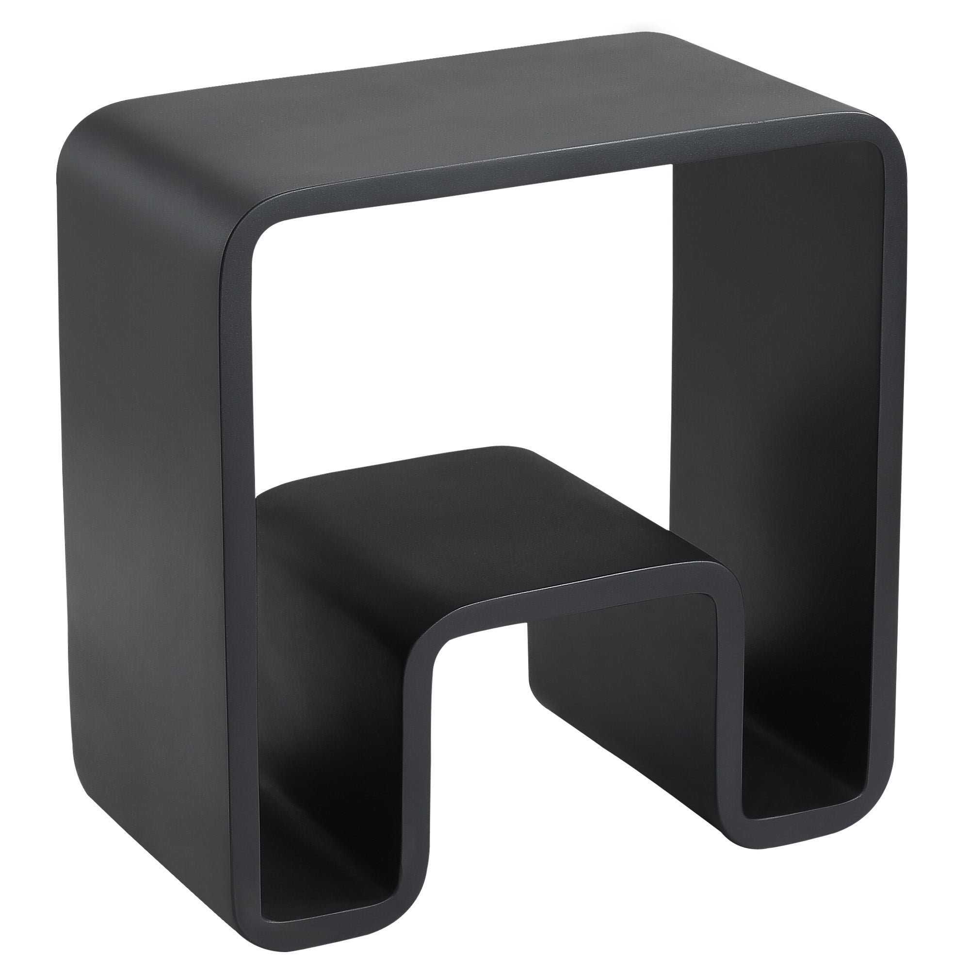 Ancona 17" Pure Acrylic Stone Bathroom Shower Bench in Matte Black