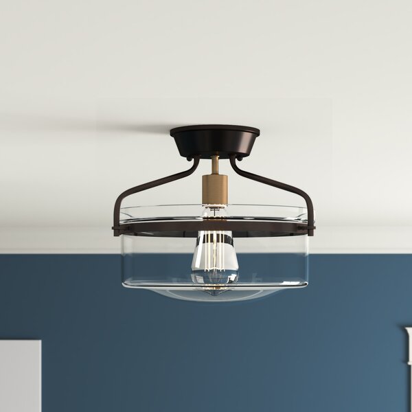 Pollak 1 - Light 13.25'' Simple Drum Semi Flush Mount by Andover Millp¡(ˆ