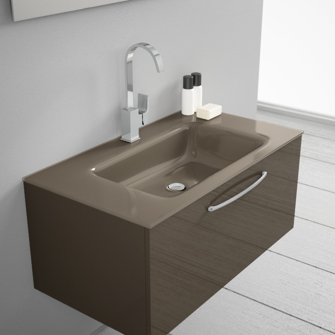 PROGETTO BAGNO 92 cm breiter wandmontierter Einzelwaschtisch Togo