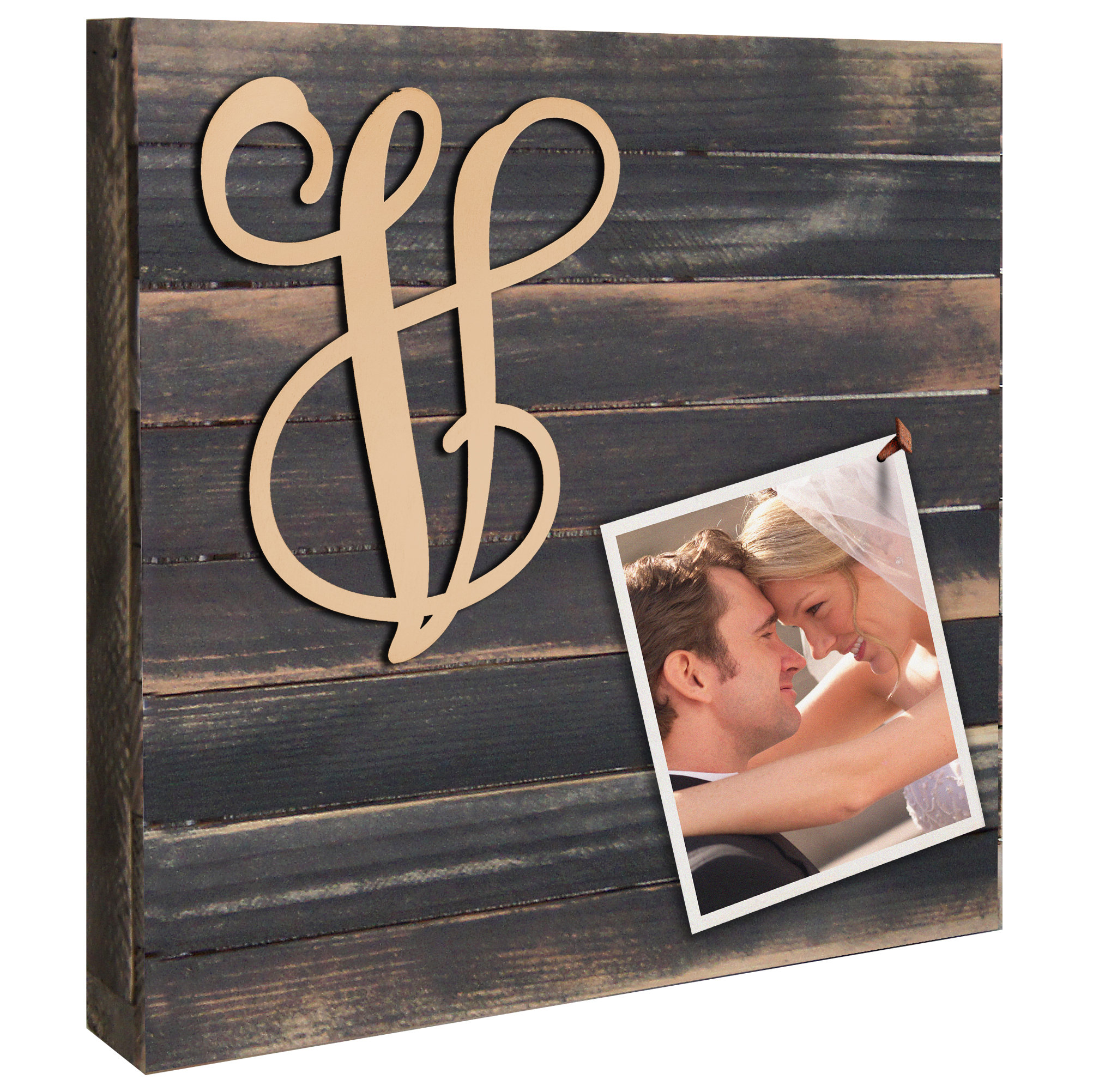 aMonogramArtUnlimited Vine Script Mounted on Rustic Wooden Board Wall