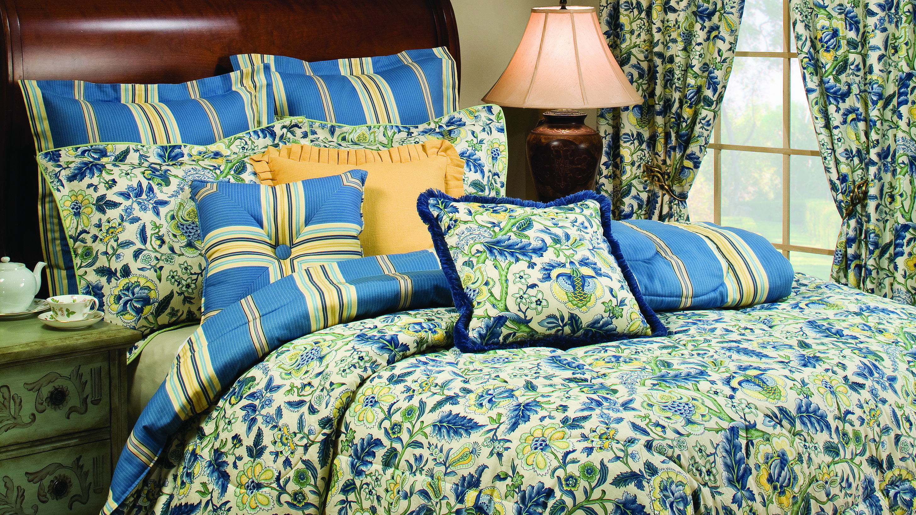 Waverly Imperial Dress Garden Path Striped Reversible Cotton Throw Pillow & Reviews Wayfair