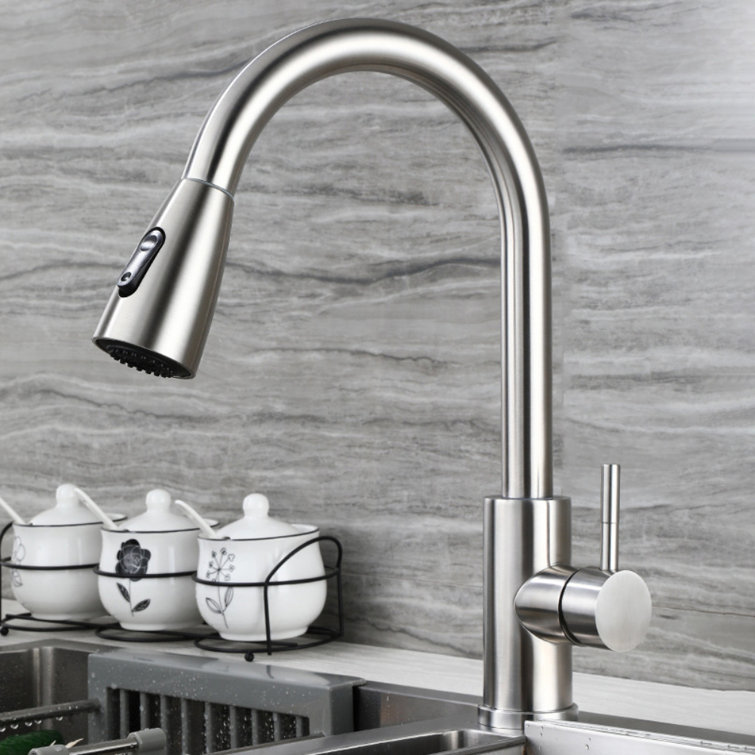 Panarciss Pull Down Single Handle Kitchen Faucet with ...