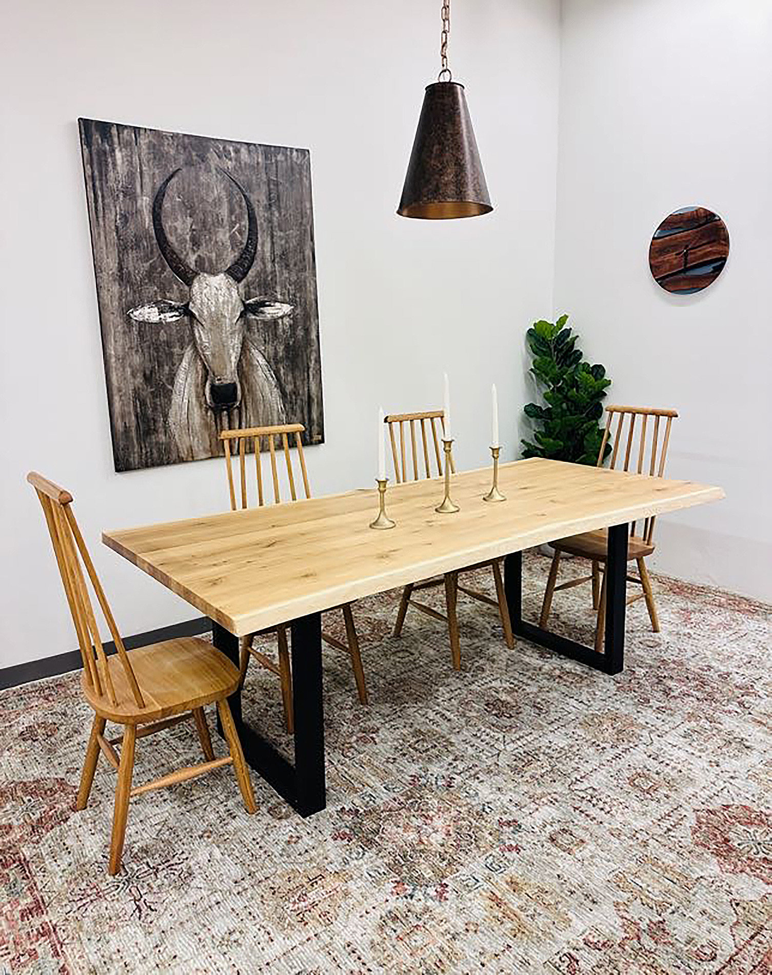 WoodenArtPro 86'' Solid Oak Dining Table | Wayfair