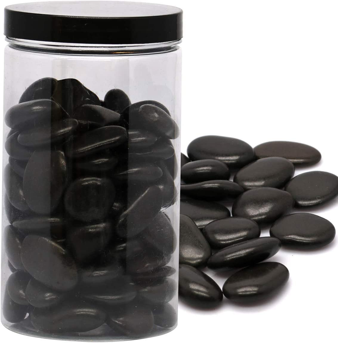 TrueNorth Decorative River Rock Paving Stones for Plants Vase in Black