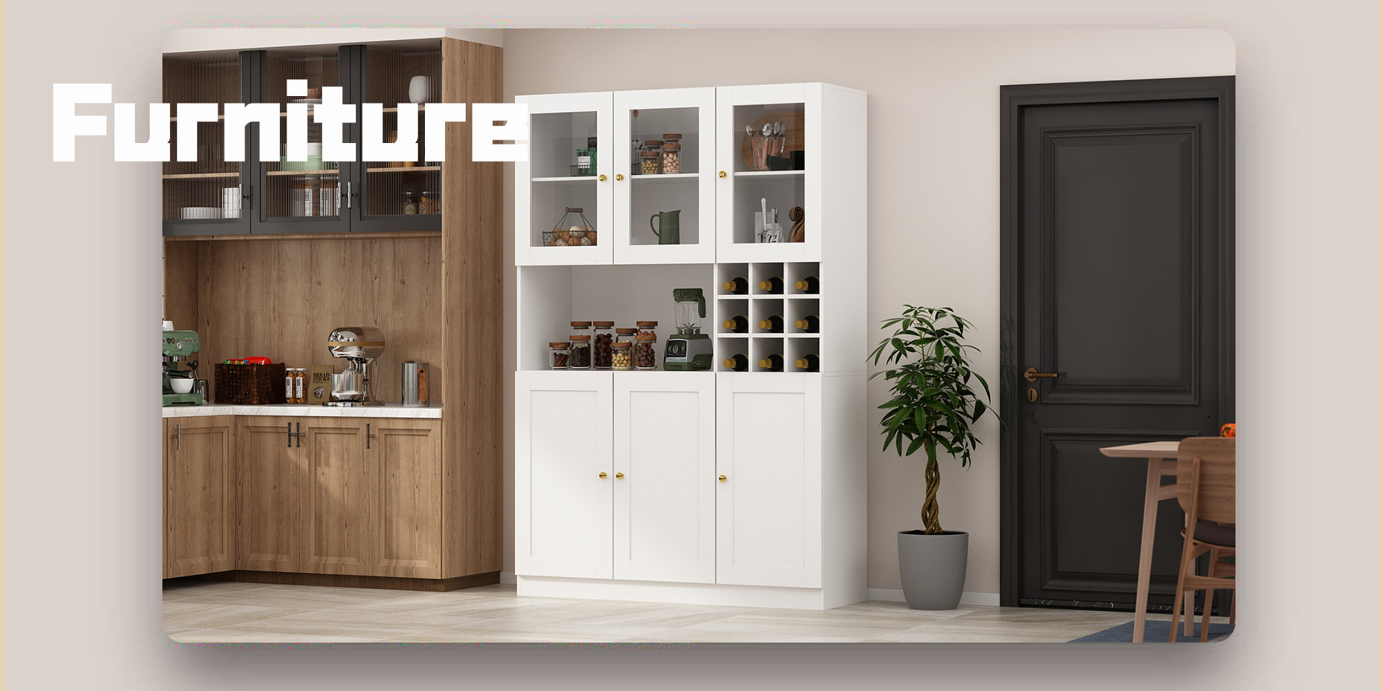 Red Barrel Studio® 71" Traditional Freestanding Kitchen Pantry Storage