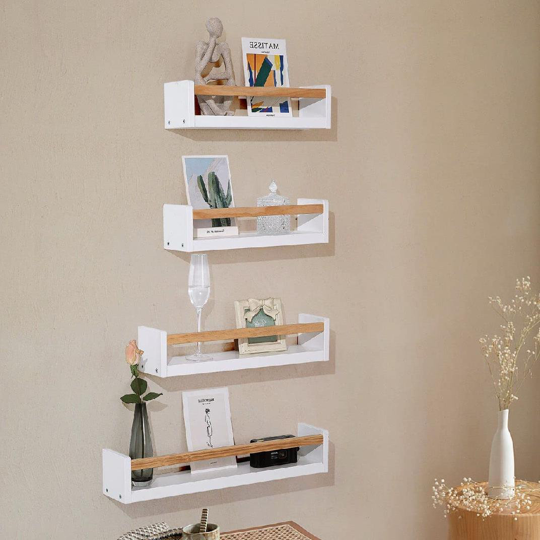 Latitude Run® Nursery Book Shelf Wall Mounted Wood Floating Shelves