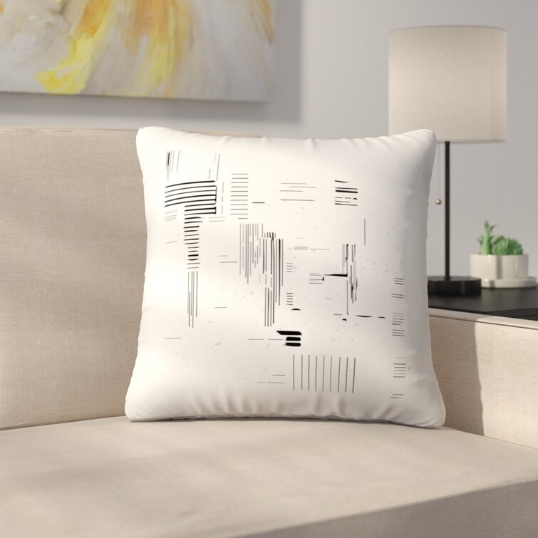 Block Print Minimal Modern Leaf Pattern Pillow Cover Neutral Home Decor Living High end