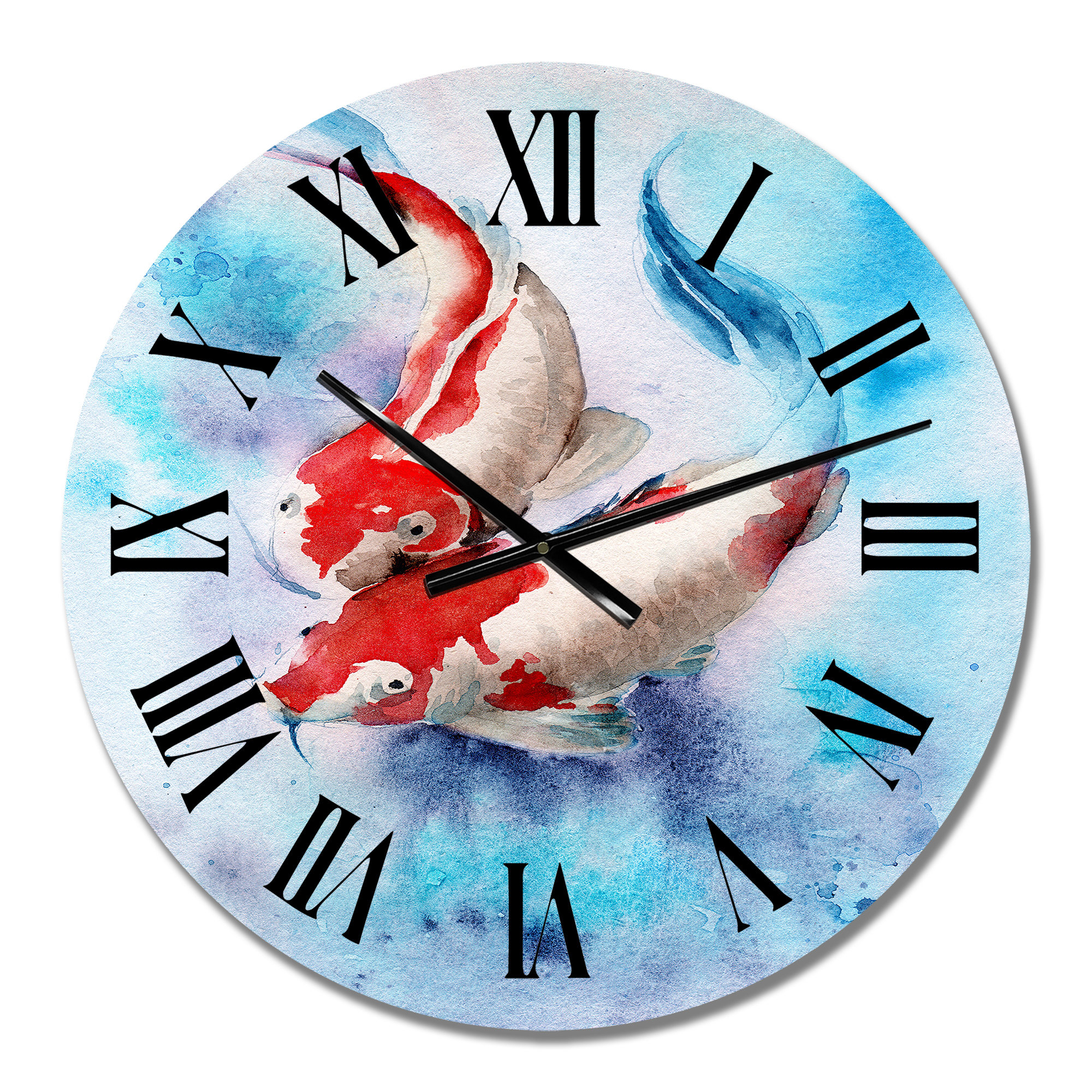 East Urban Home Two Koi Fish. Red Spots In Transparant Blue Water ...