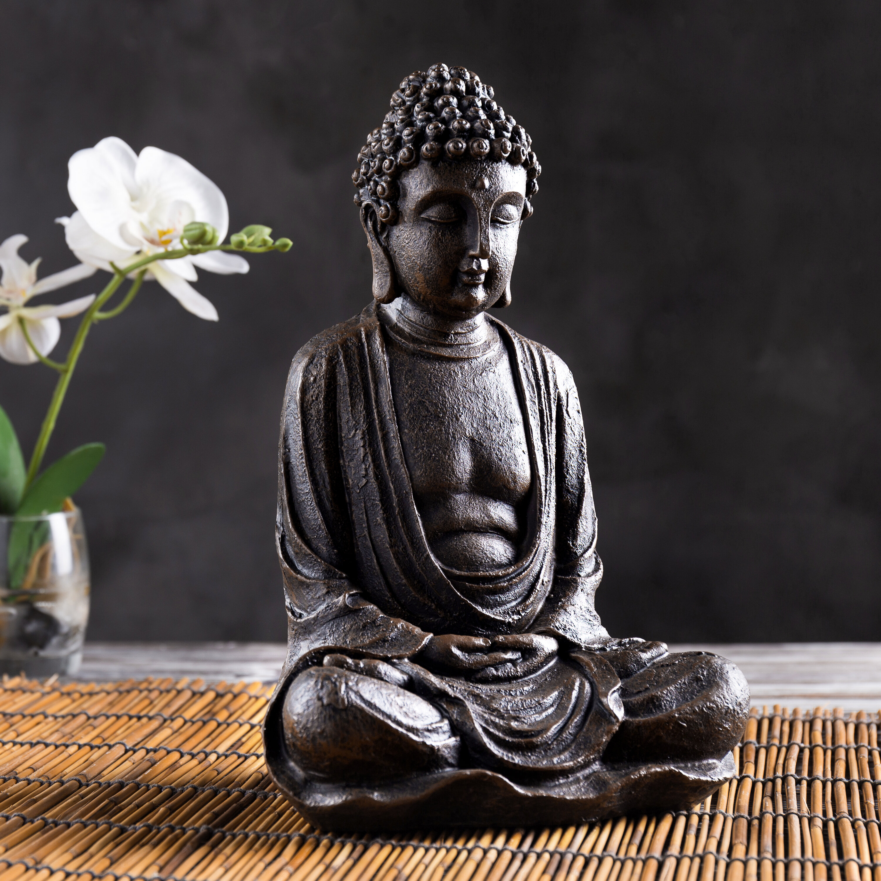 Bungalow Rose Meditating Resin Desktop Buddha Zen Figurine & Reviews |  Wayfair