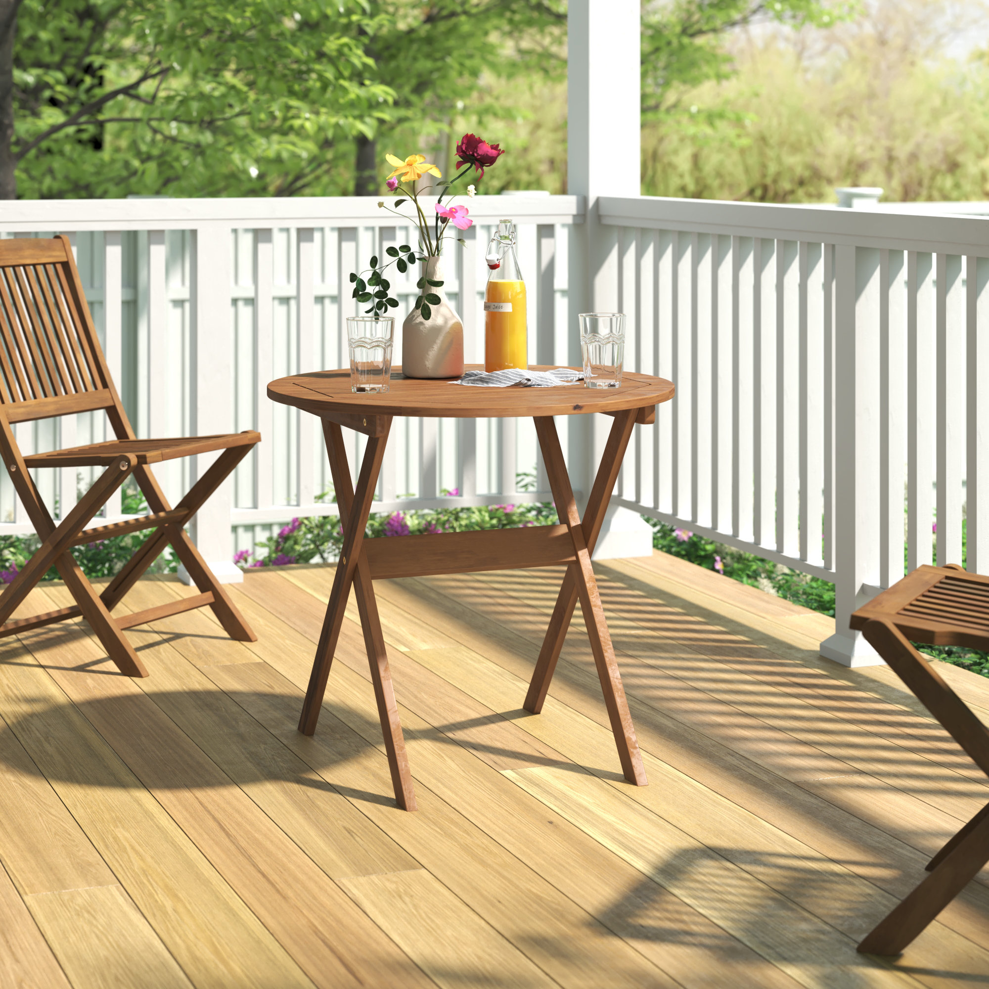 Lark Manor Estaban Folding Wooden Bistro Table & Reviews Wayfair