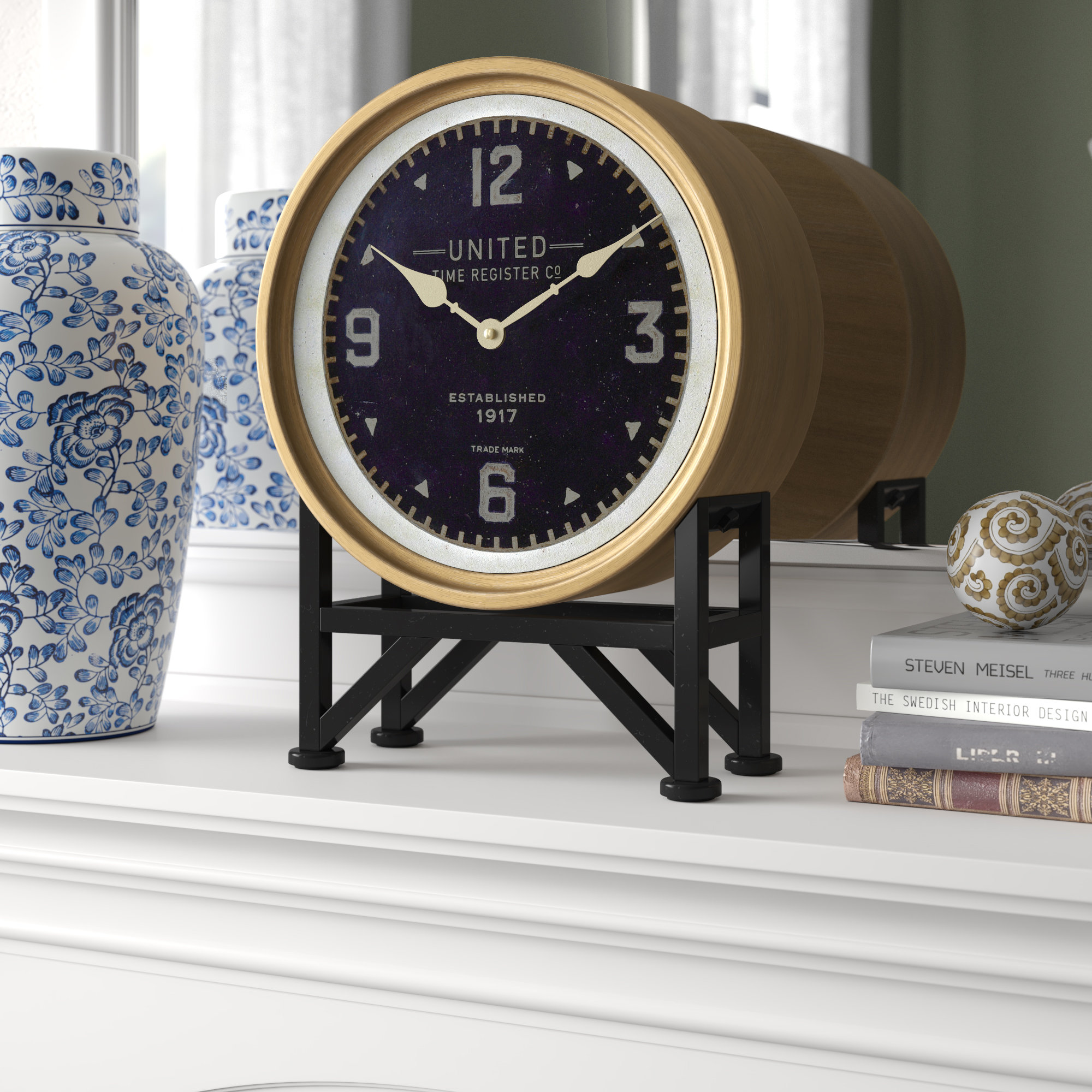 Three Posts™ Analog Numerical Metal Quartz Tabletop Clock & Reviews
