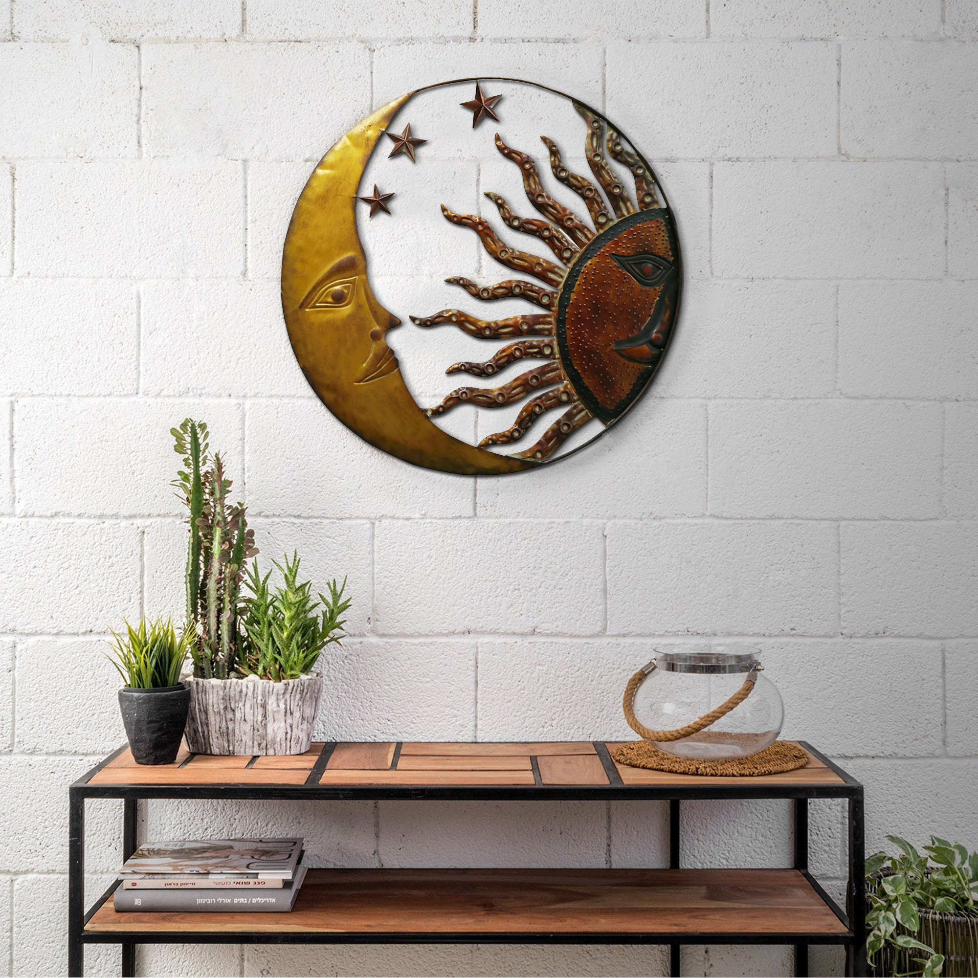 Bungalow Rose Rustic Antique Sun Moon Wall Décor & Reviews | Wayfair