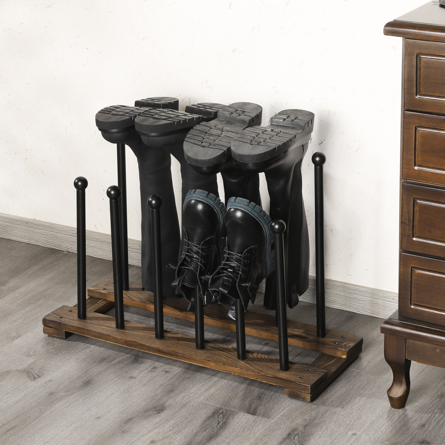 17 Stories 6 Pair Metal Freestanding Boot Rack Wayfair