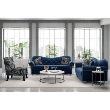 Royal Blue Velvet Sofa and Loveseat S6116 – Harwin Furniture