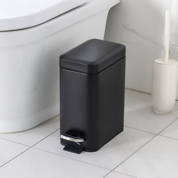 Home Zone Living Küchenabfalleimer – 16,7 Liter, Edelstahl Mattschwarz, Mit Trittpedal & Soft-Close