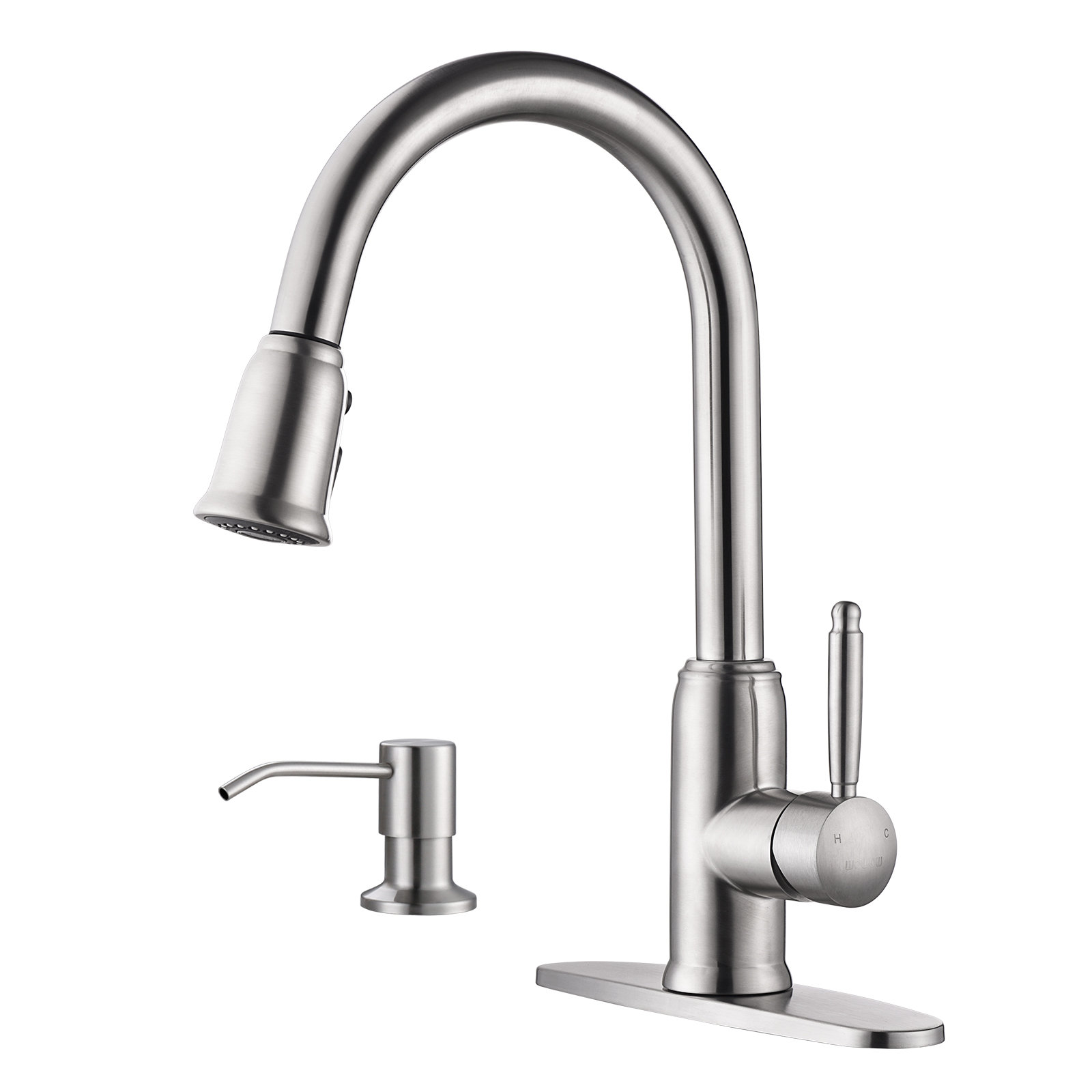 WOWOW Pull Out Touch Kitchen Faucet with Soap Dispenser Wayfair