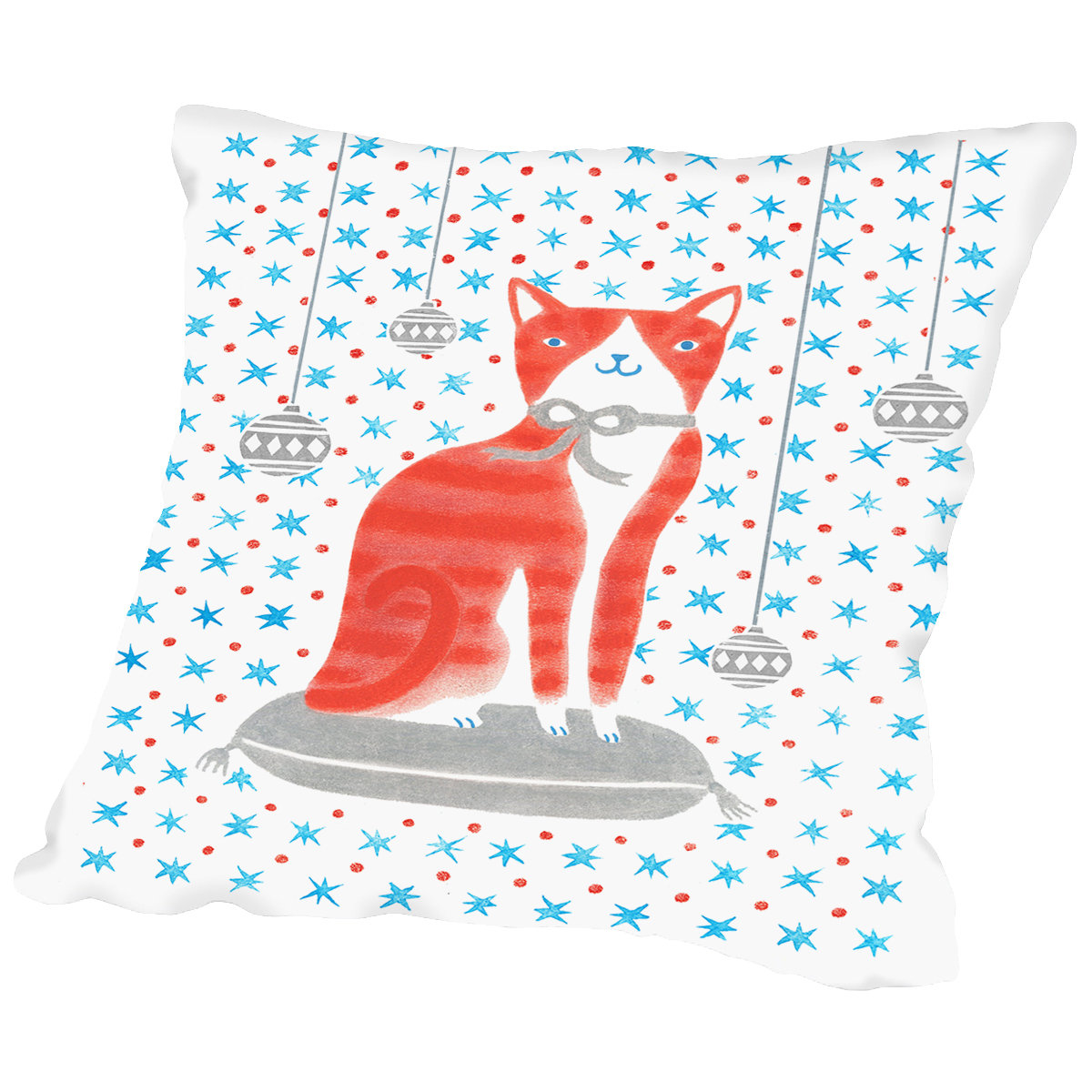 holiday cat pillow