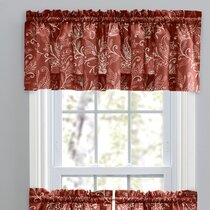 Window Valances 6 Red Floral Print 84” X 18” Double Sided Total 2.33 Yards Each 