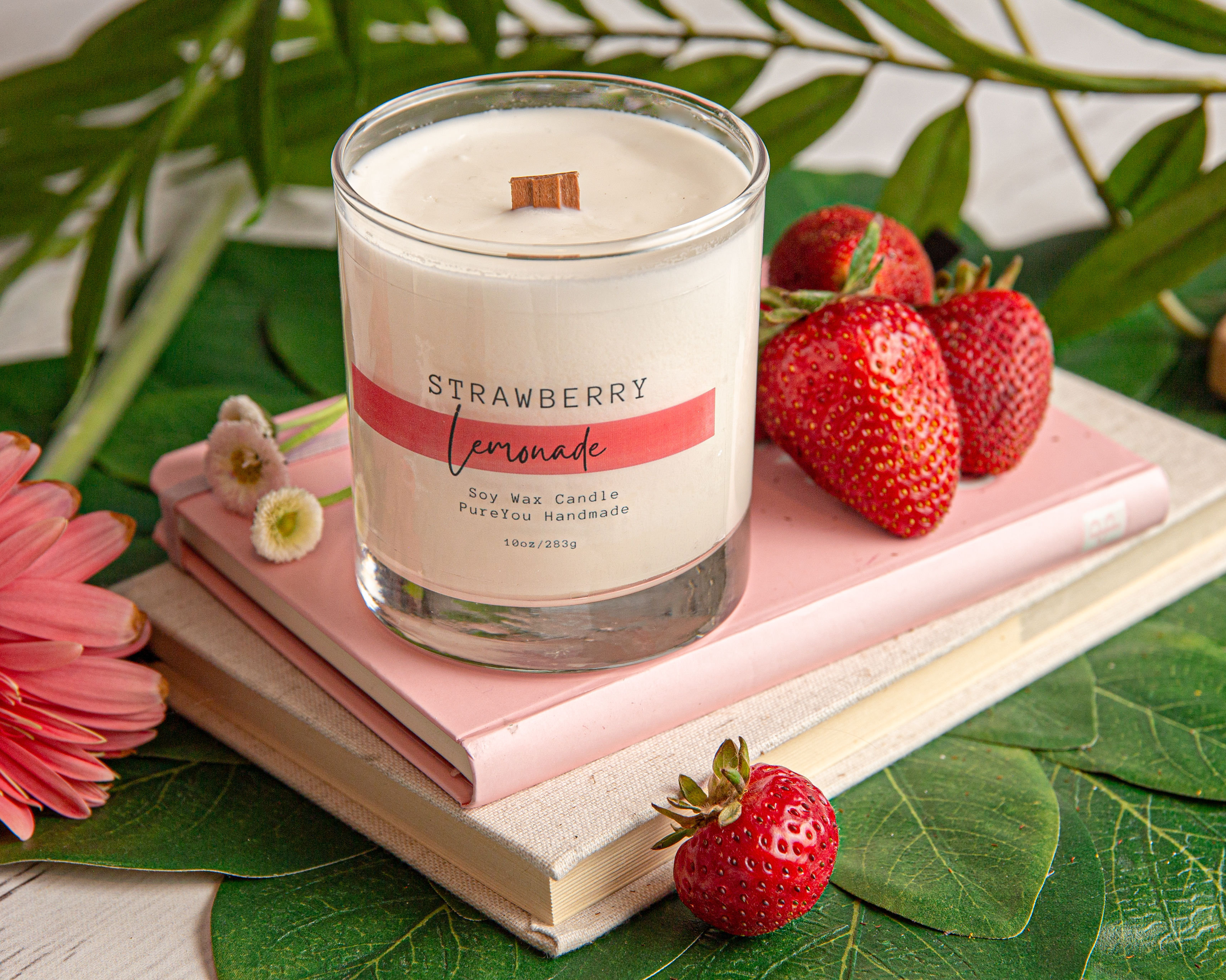 PureYou Handmade Strawberry Lemonade Scented Jar Candle Wayfair