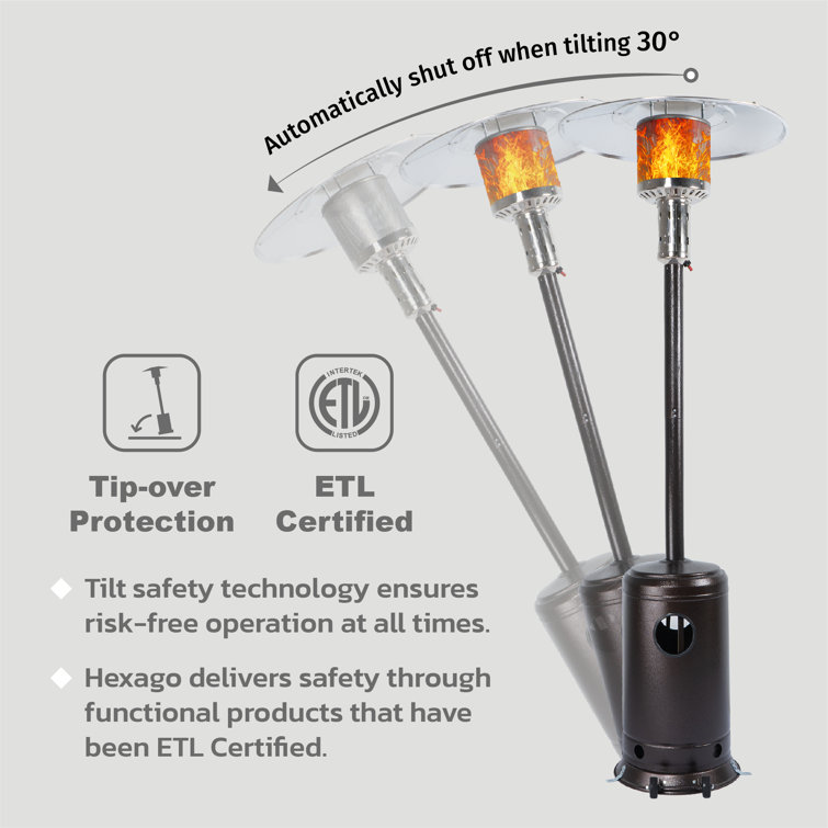 Hexago 47,000 BTU Propane Patio Heater u0026 Reviews | Wayfair