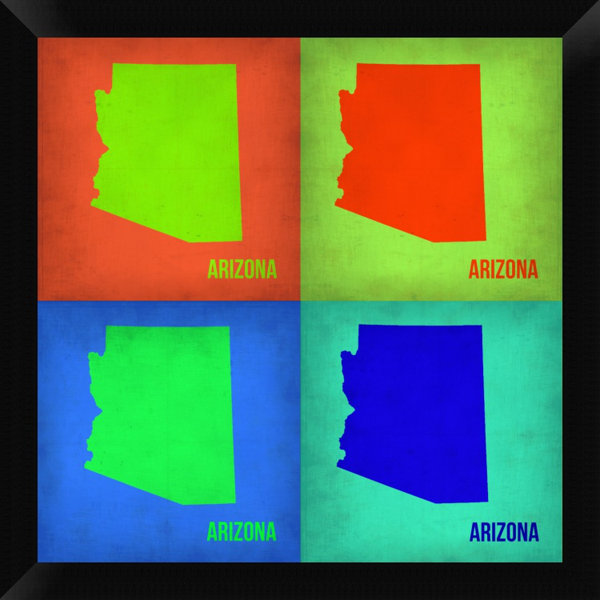 Naxart Arizona Pop Art Map1 - Graphic Art on Canvas | Wayfair