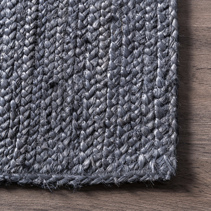 Williston Forge Berowalt Farmhouse Handmade Tufted Jute Navy Rug ...