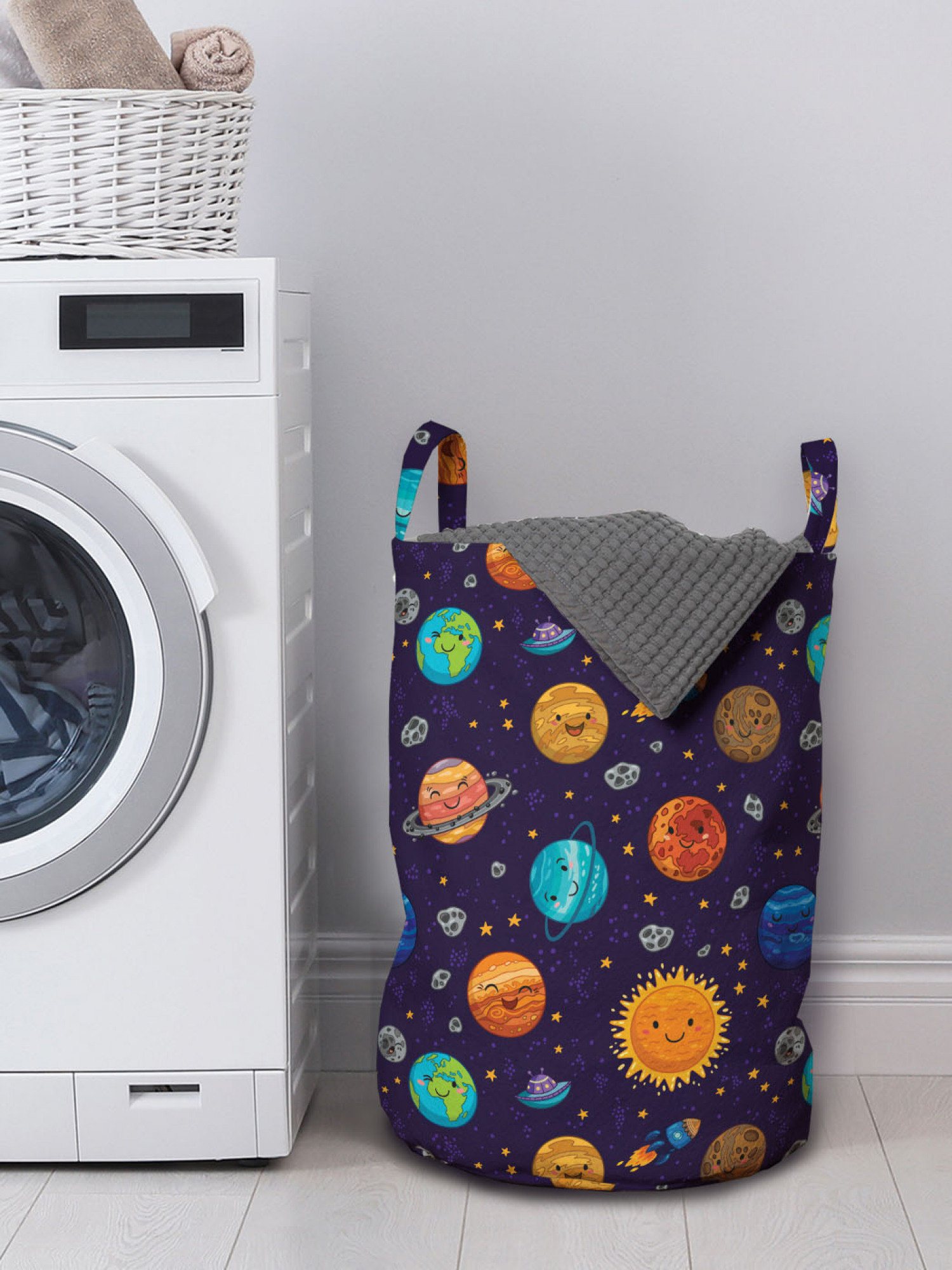Bless international Space Laundry Bag, Cheerful Kids As Sun