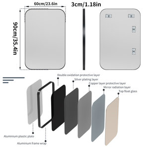 Latitude Run Liedson Rectangle Metal Wall Mirror | Wayfair.co.uk