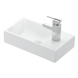 Minimal Ceramic Ceramic Rectangular Vessel Bathroom Sink