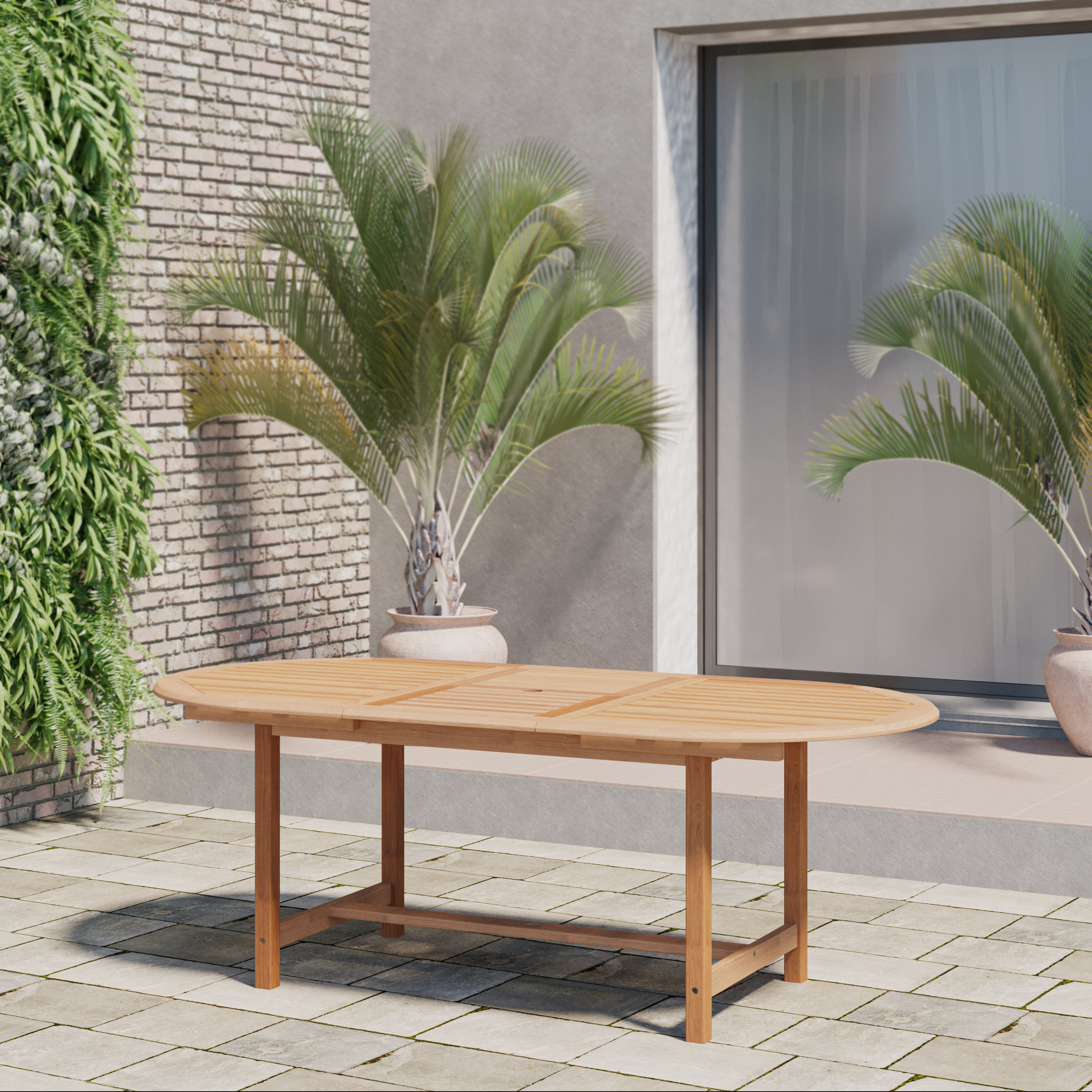 Beachcrest Home Rafael Extendable Outdoor Dining Table | Wayfair