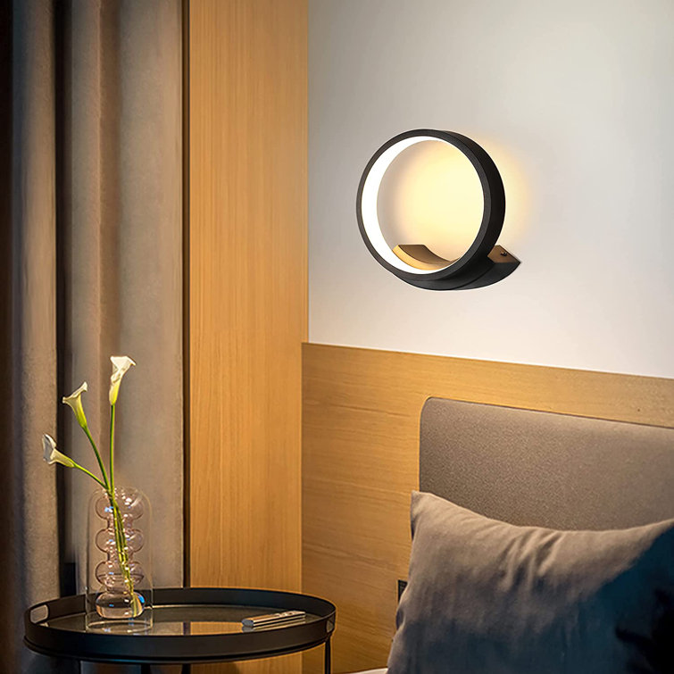 Wandleuchte E27 Grau Stoff Wand Schlafzimmer Hotel Leuchte Lampe Modern innen 